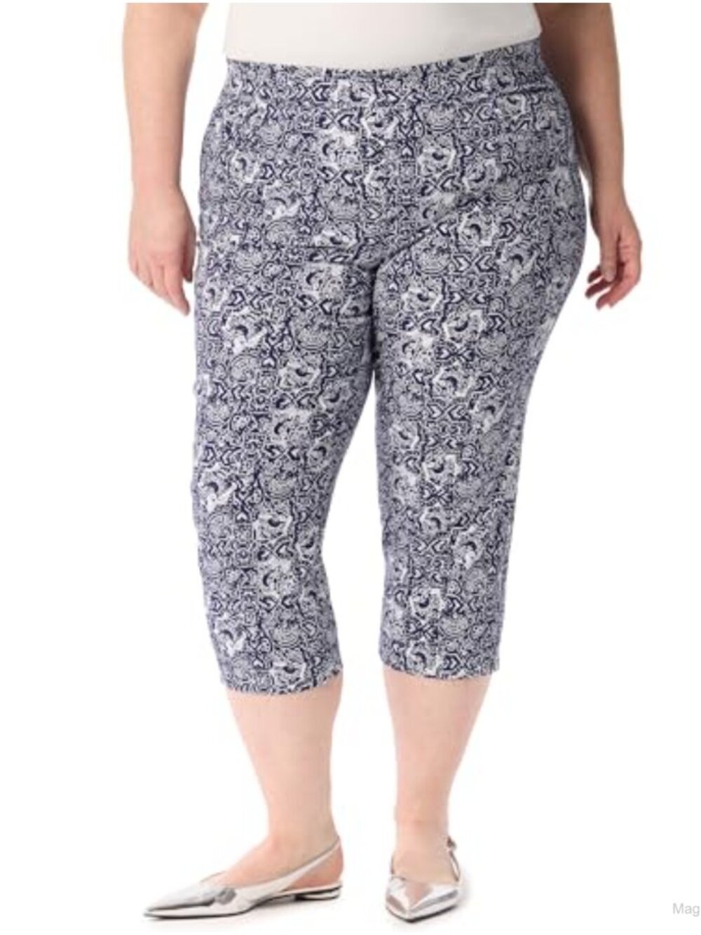 Gloria Vanderbilt Amanda Pull On Capri Jeans High Rise Stretch Cropped